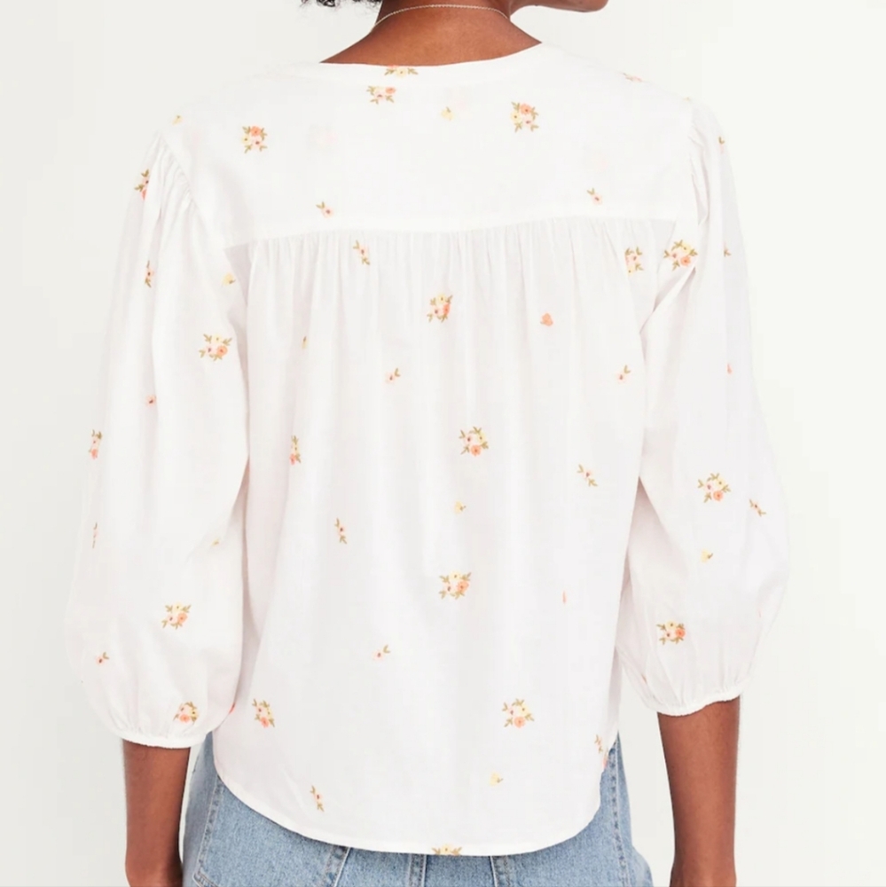 Soft Button-Down Floral White Shirt From OLD NAVY BNWT - Picture 3 of 6